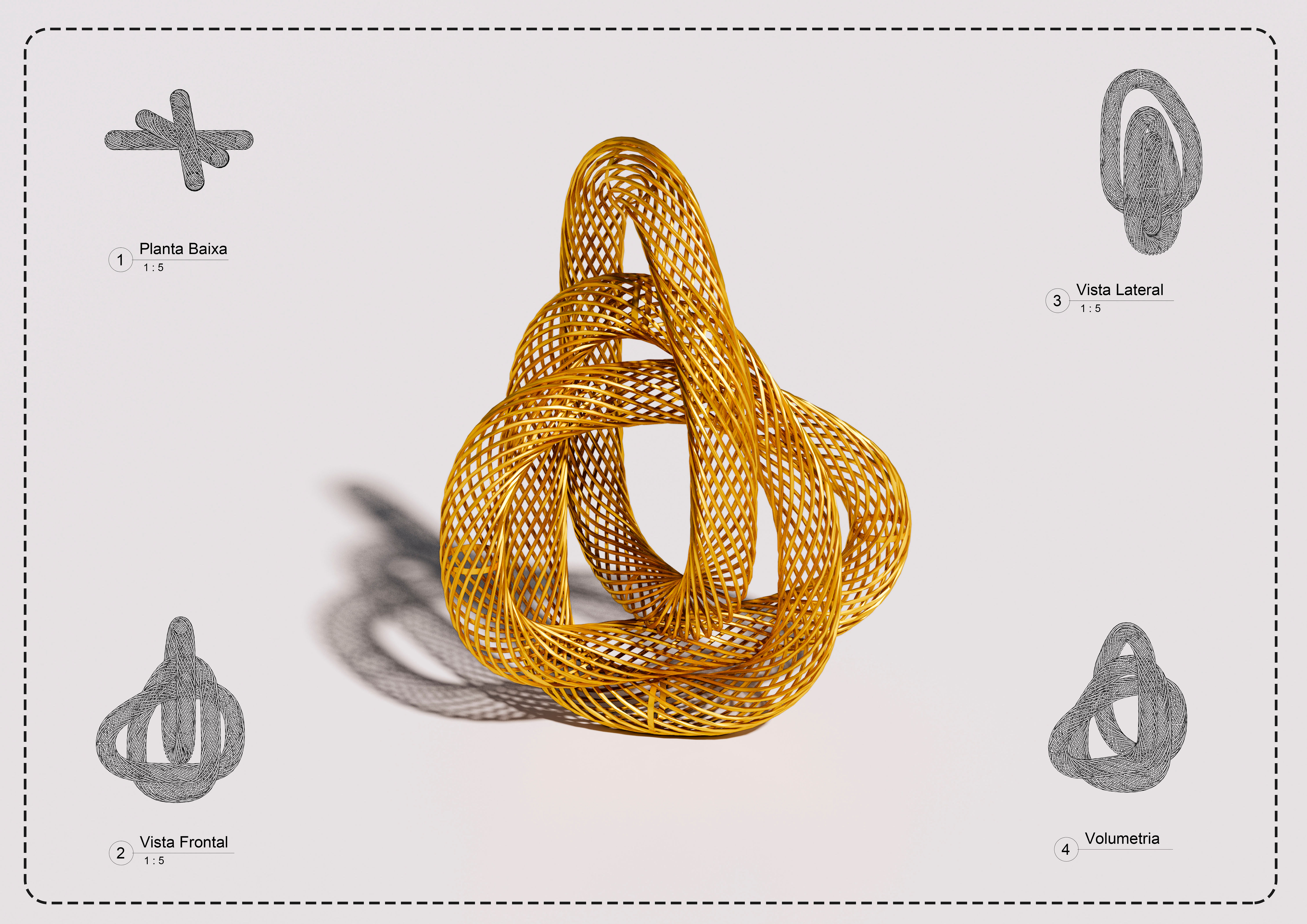 M Organic Rings Sculpture Revit High Quality