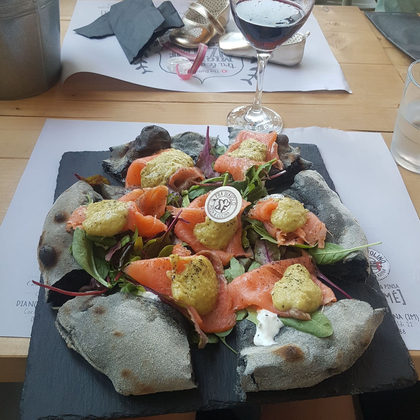 Pizza at a great restaurant in Alassio Italy