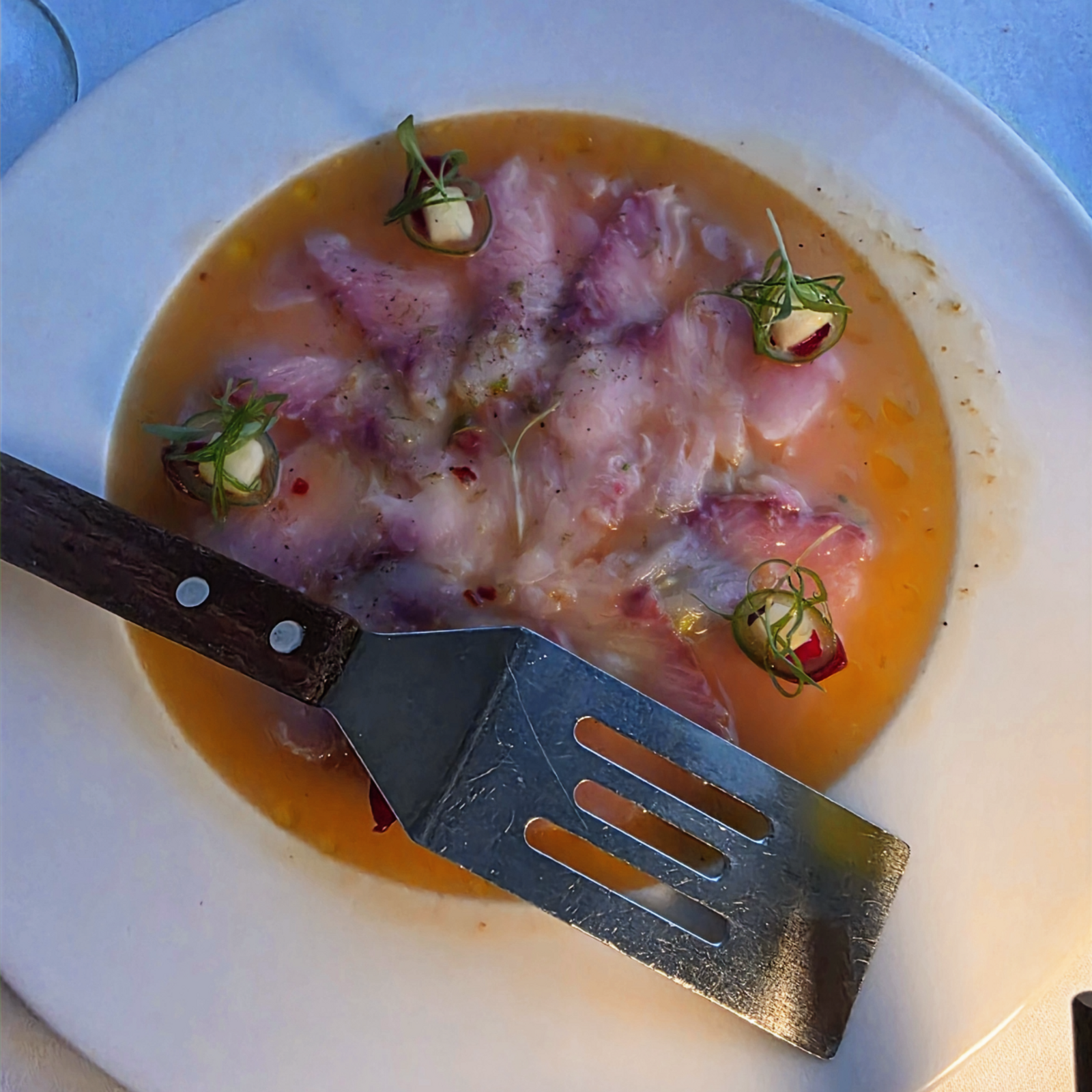 Sea bass ceviche at LPM, Doha