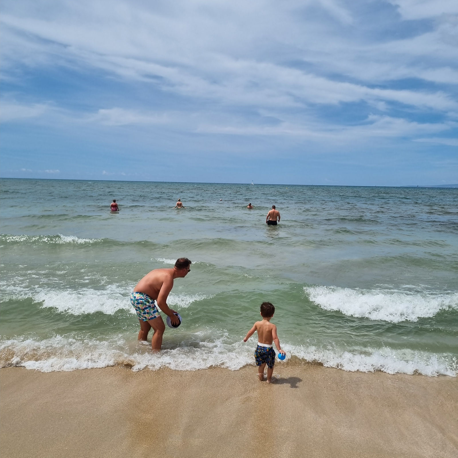 Playing on the beach in Palma, Mallorca