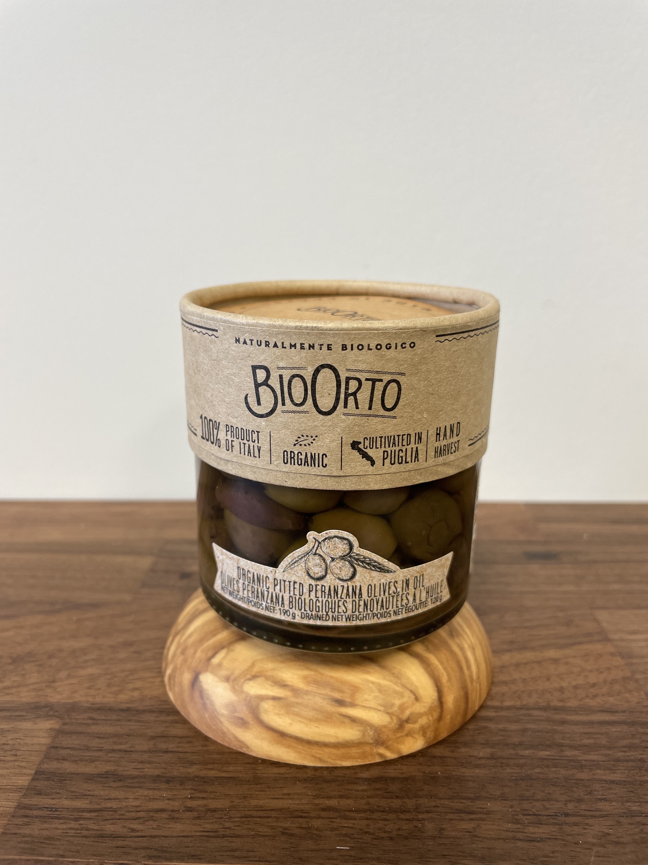 Bio orto olives denoyautees peranzana dans l'huile d'olive EV 190G