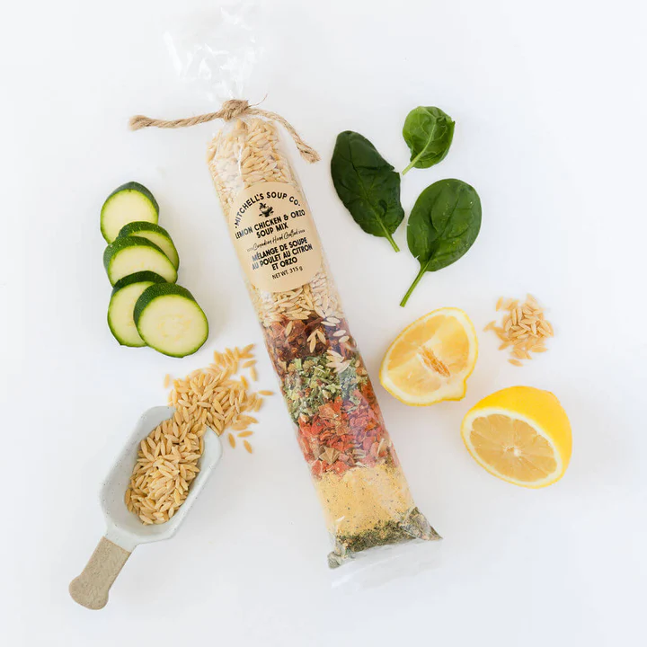 Mélange de soupe au poulet au citron et orzo 315g | Mitchell's soup co