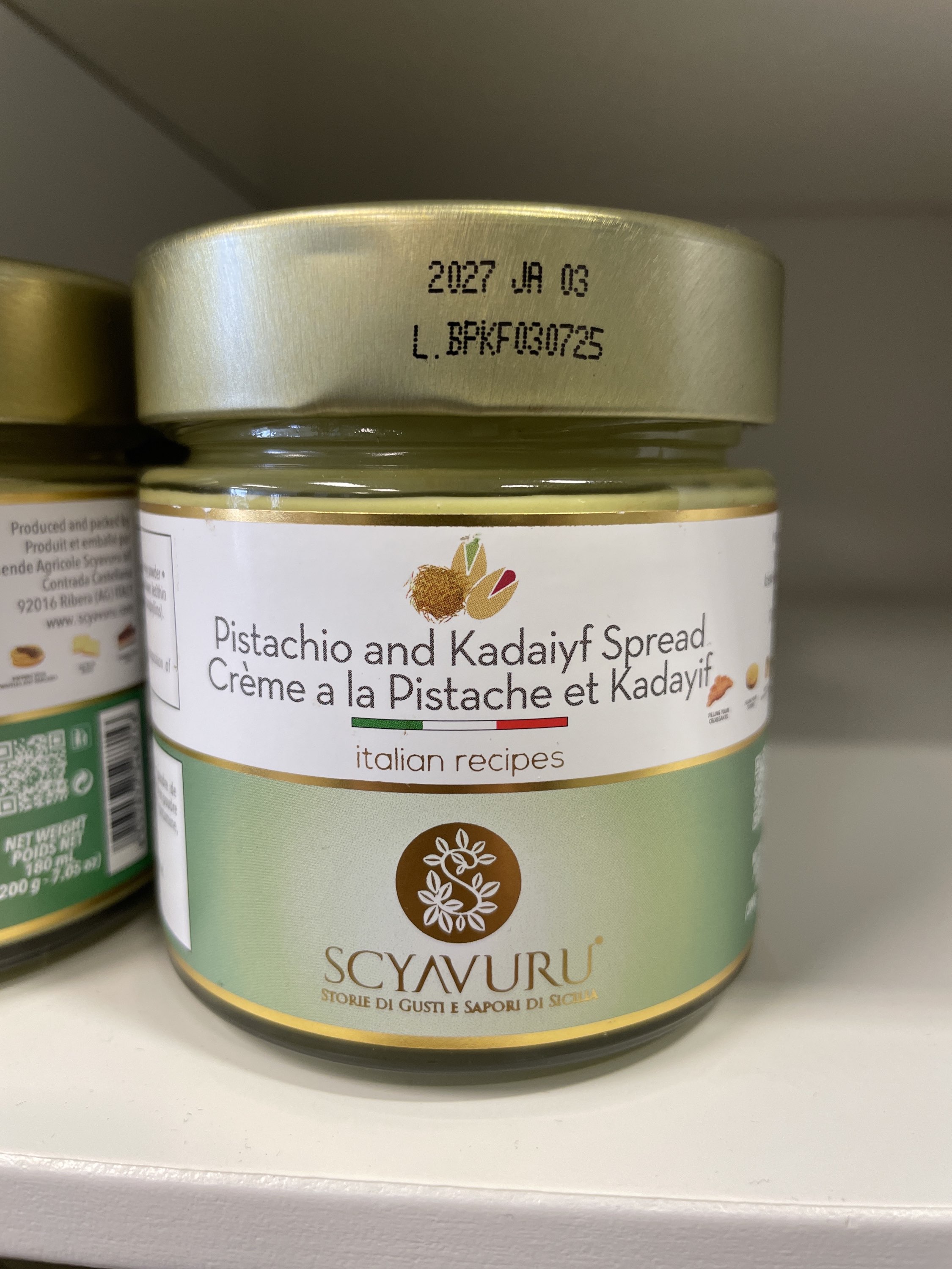 SCYAVURU Crema al pistachio et Kadayif