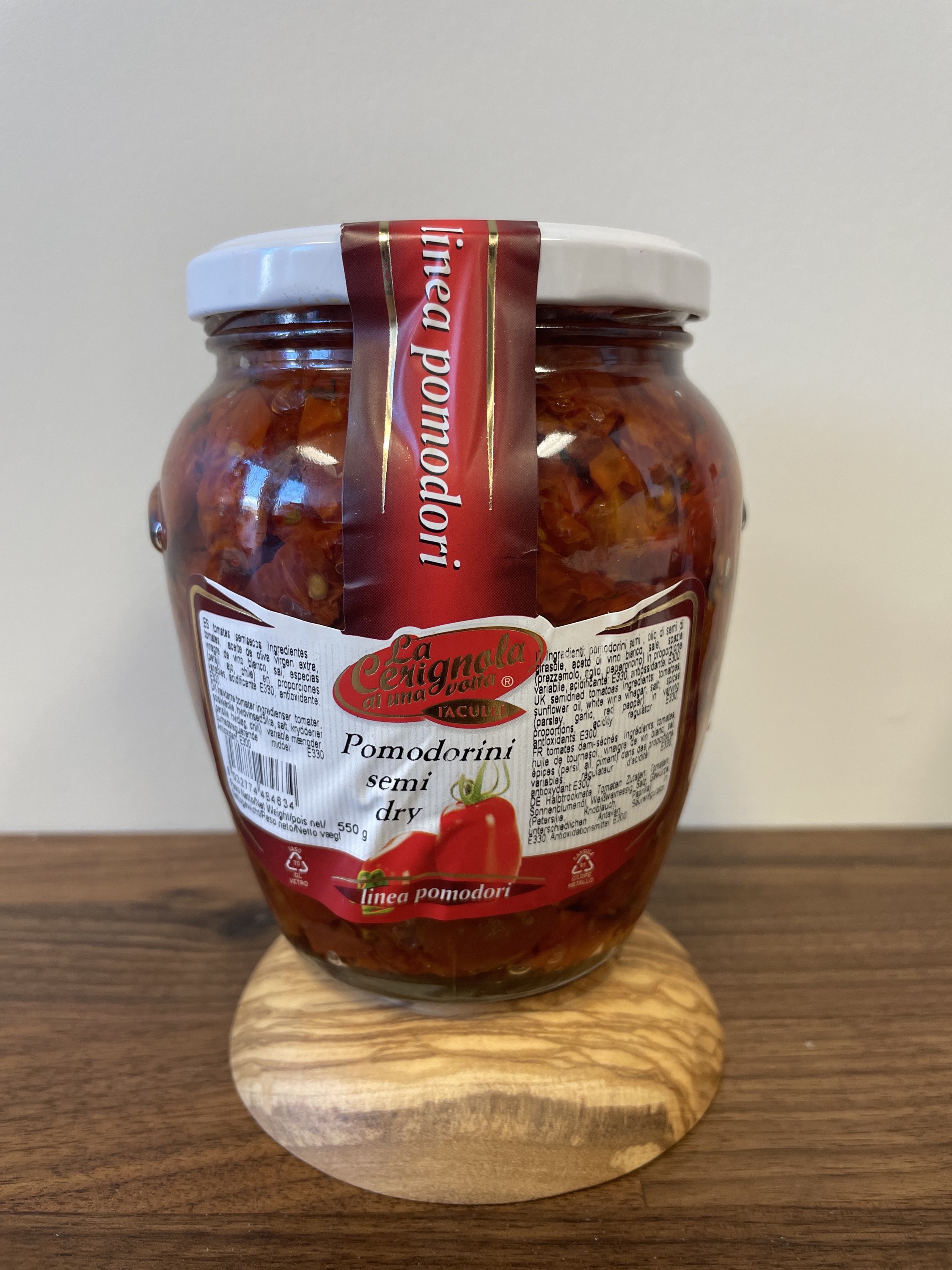 La cerignola tomate cerise semi-sec dans l'huile de tournesol 550ml