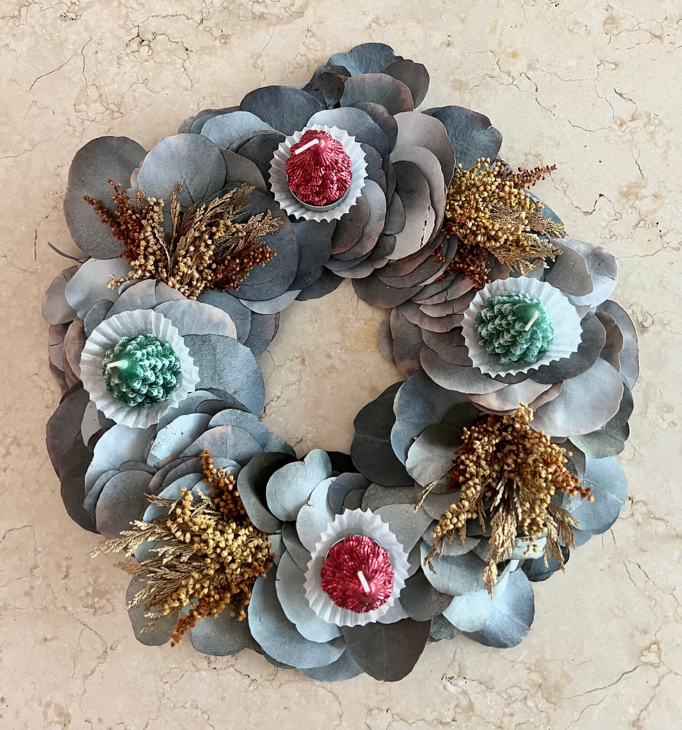 Corona adviento dólar silver solidago.