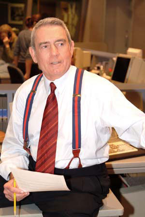 Dan Rather working at CBS. Courtesy of SHSCampus.org