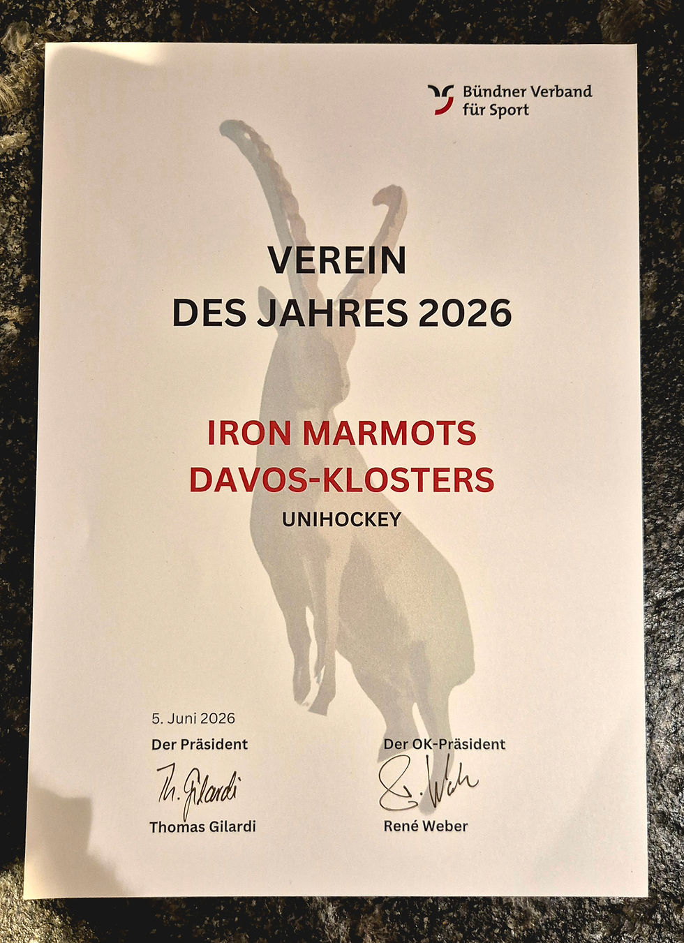 Die Marmots sind Bündner Verein des Jahres!