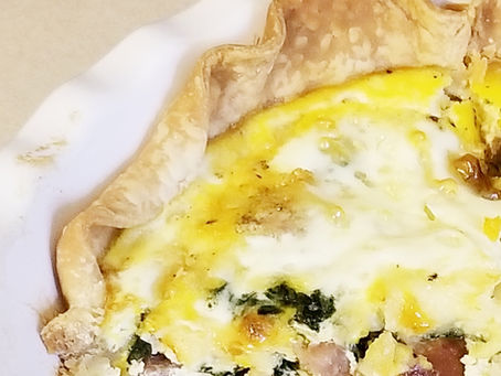 Spinach, Mushroom, Ham & Swiss Quiche