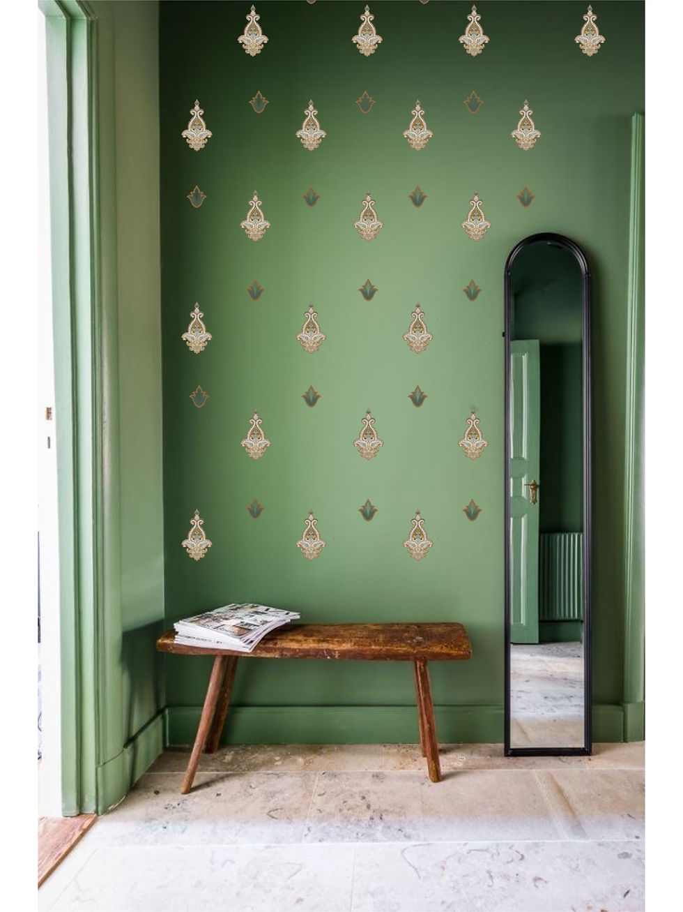 reusable wall stickers on accent wall