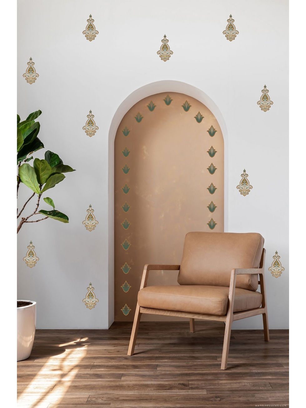 reusable wall stickers on accent wall