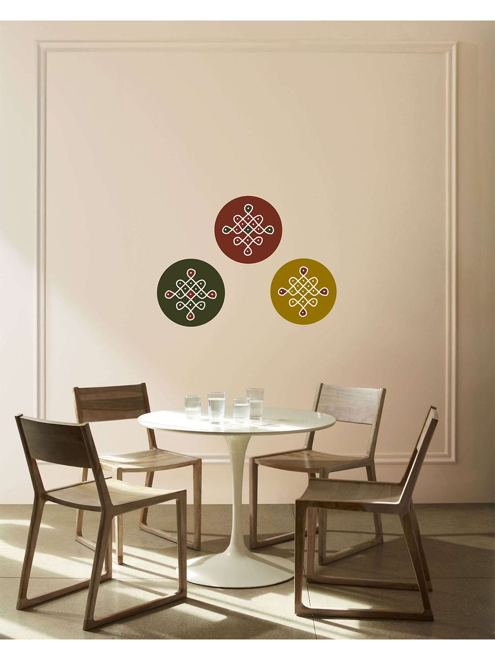 kolam wall sticker in dining room