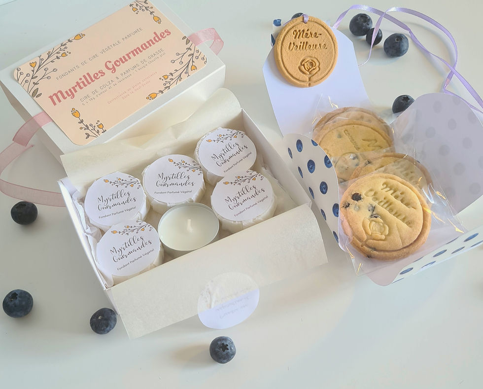 Box fête des mamans Les Broutilles de Made Line Fondants galets parfumés La fabrique de Méline Biscuit personnalisé