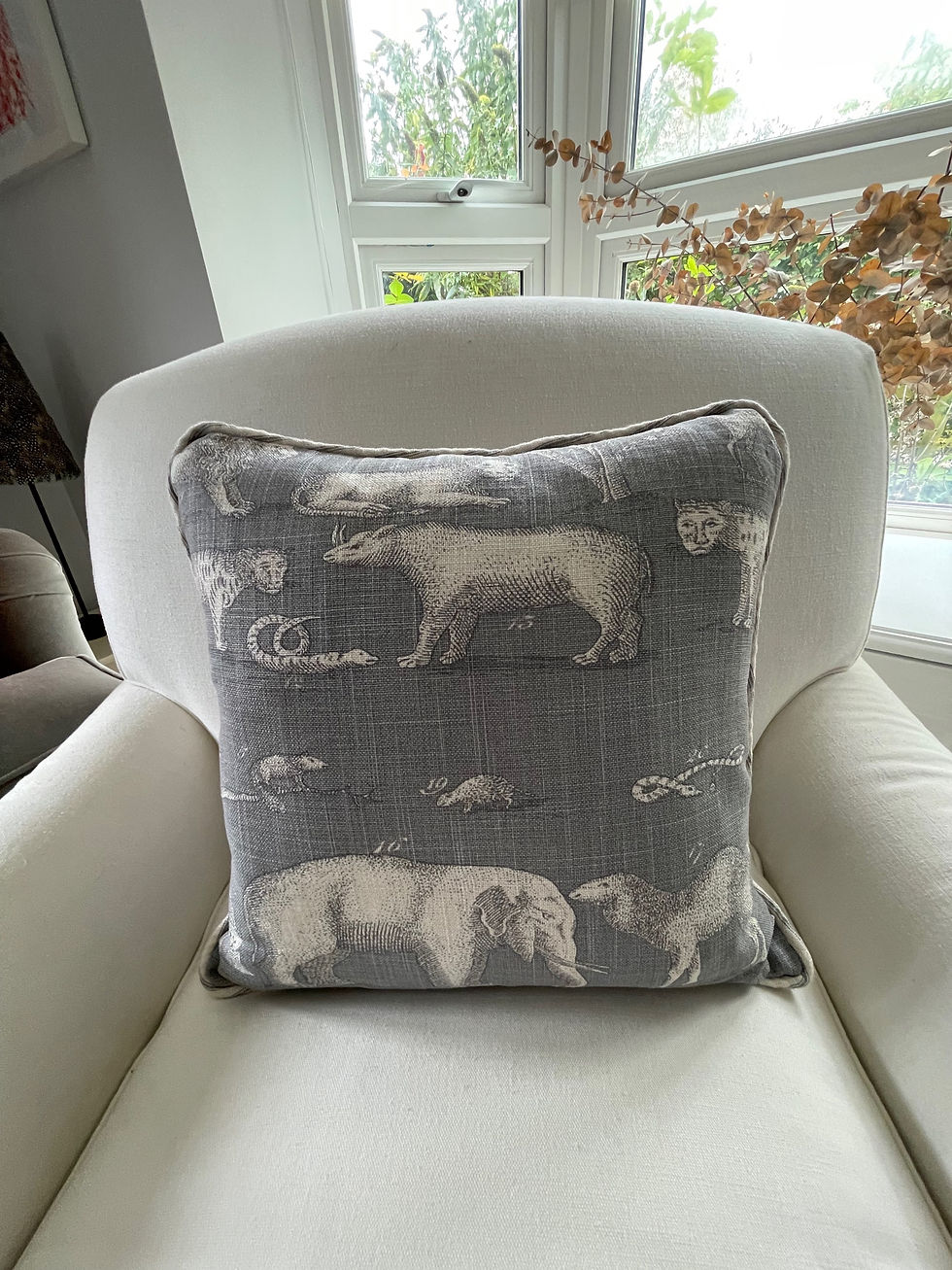 Thumbnail: Cushion, Andrew Martin, Kingdom, Storm & Savanah fabrics