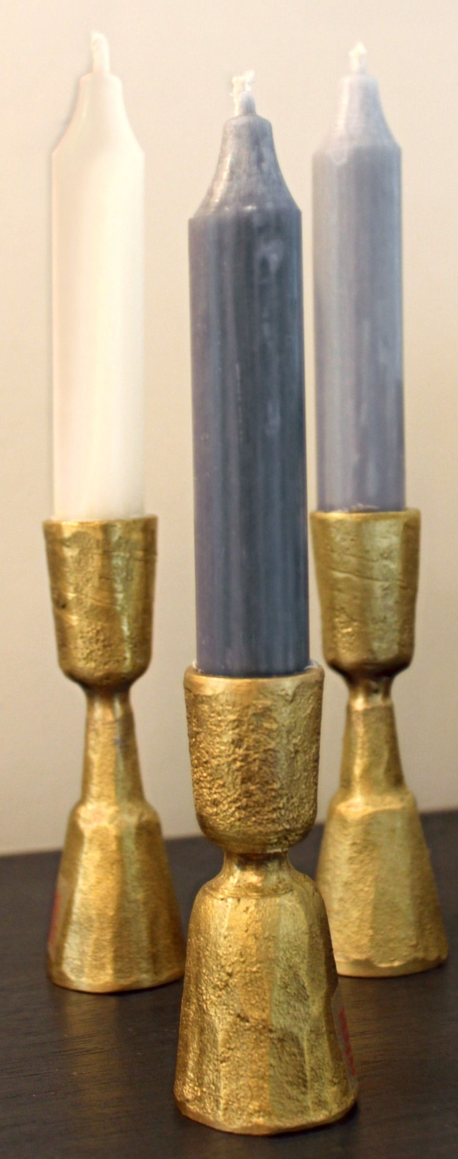 Thumbnail: Set of 6 Small Rustic Candles, 3 Colours