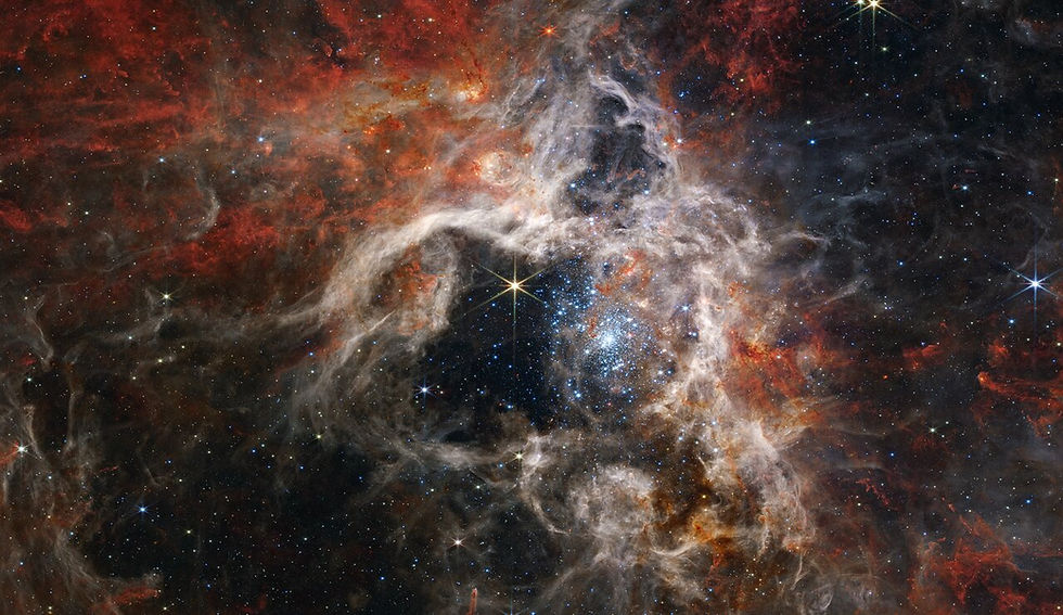 A diffuse cloud of gas in space.