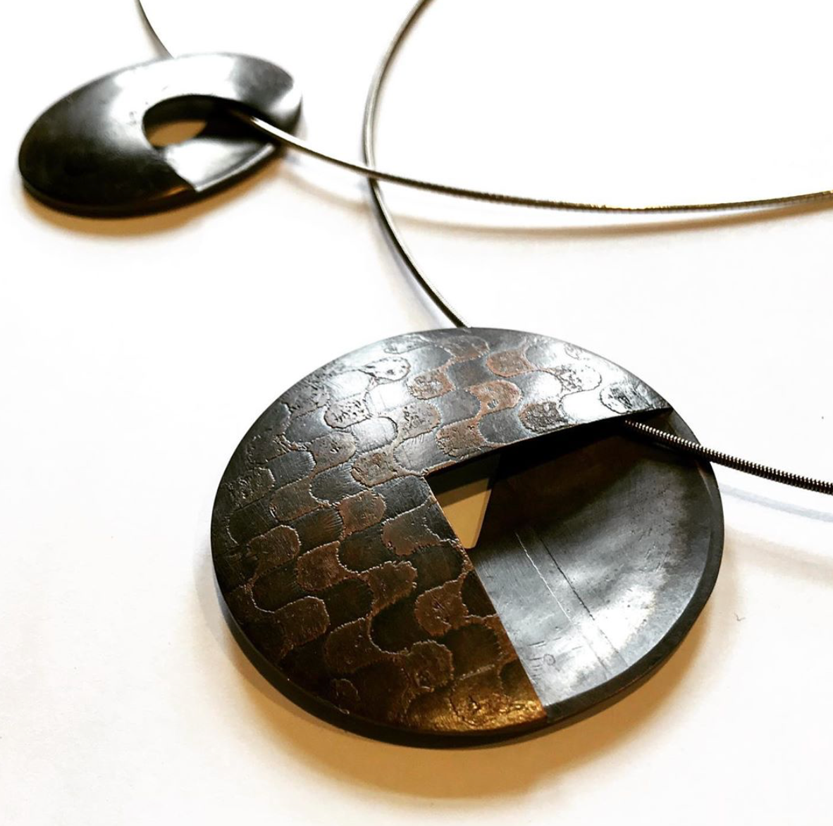 Three Quarter Chocolate Disk Pendant