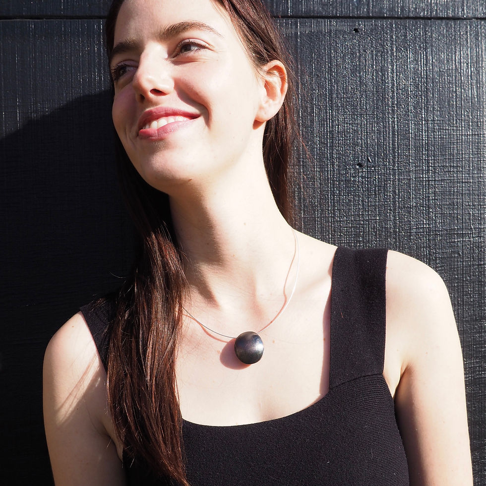Thumbnail: Copper leaf pebble pendant