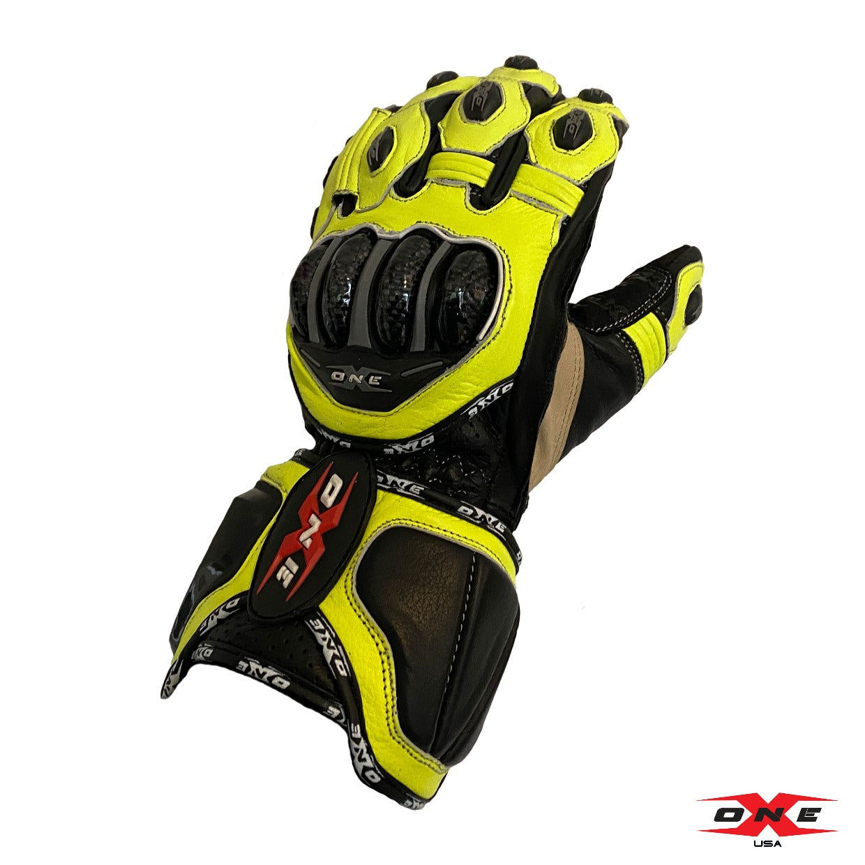 OneX Australia Race Gloves— Fluoro Yellow/Black