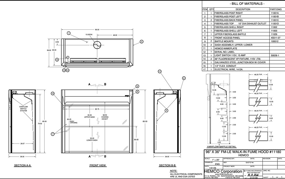 Laboratory Fume Hoods | HEMCOfumehoods | United States | LE (Walk-In