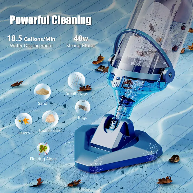 Thumbnail: Aidot ENHULK Pool Vacuum T403 for above Ground Pool, Cordless Pool Vacuum with T