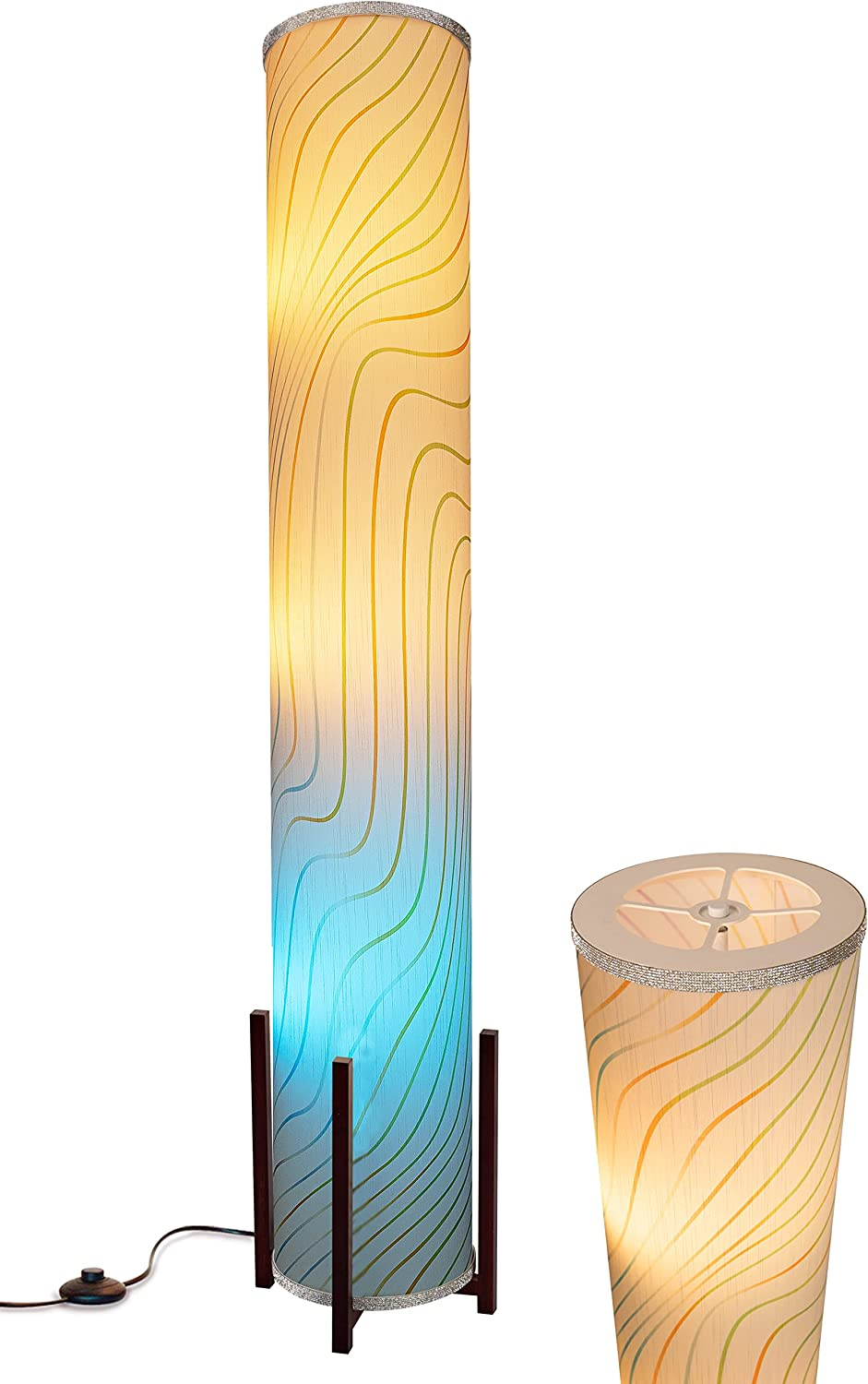 Column Floor Lamps 61Inches Color Changing Floor Lamp,With 3 Smart Light Bulbs,R