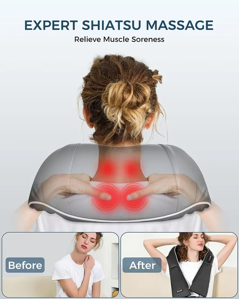 Thumbnail: Shiatsu Back and Neck Massager with Heat, Electric Deep Tissue 3D Kneading Massa