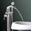 Thumbnail: Freestanding Tub Filler Floor Mount Waterfall Bathtub Faucet Stinless Steel Tub 
