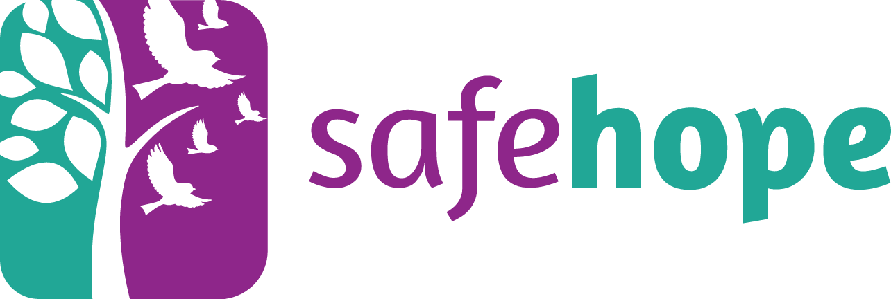Safehope logo with a tree and flying birds.