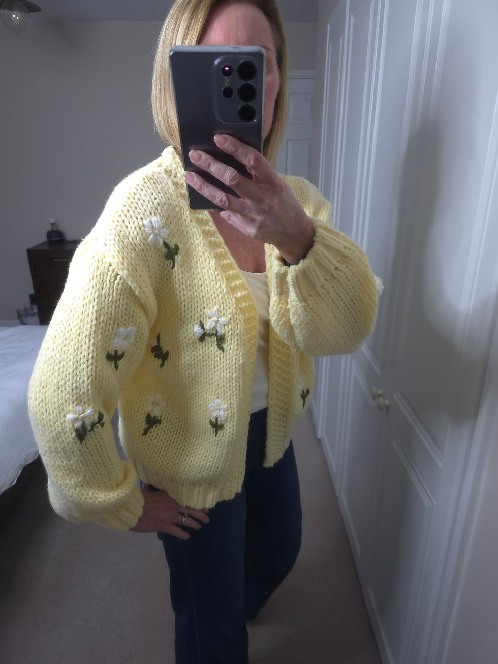 Thumbnail: Flower Knitted Cardigan