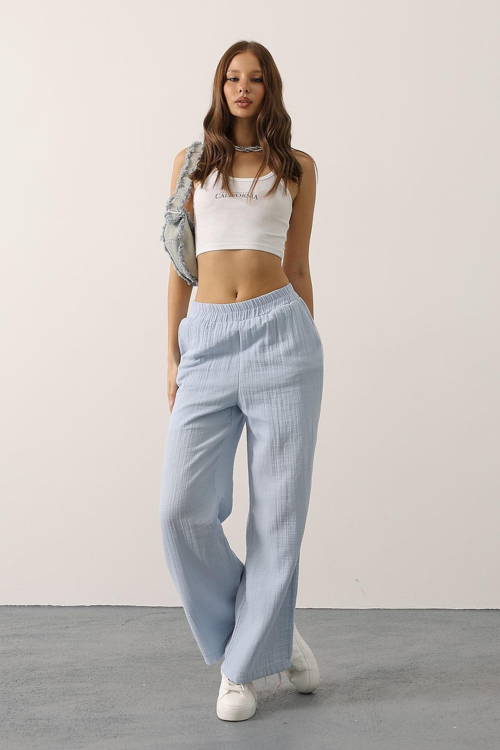 Bebe Mavisi Müslin Pantolon