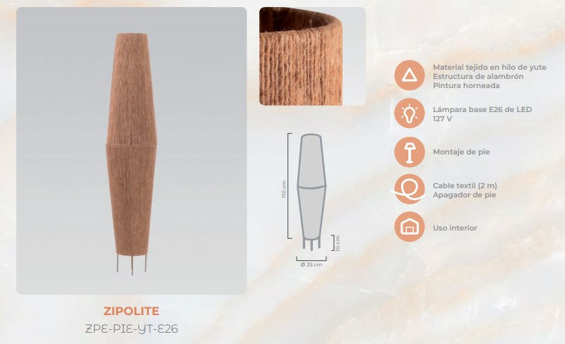 Miniatura: Lámpara de piso Zipolite