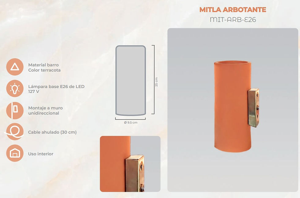 Miniatura: Lámpara barro terracota arbotante/aplique Milta