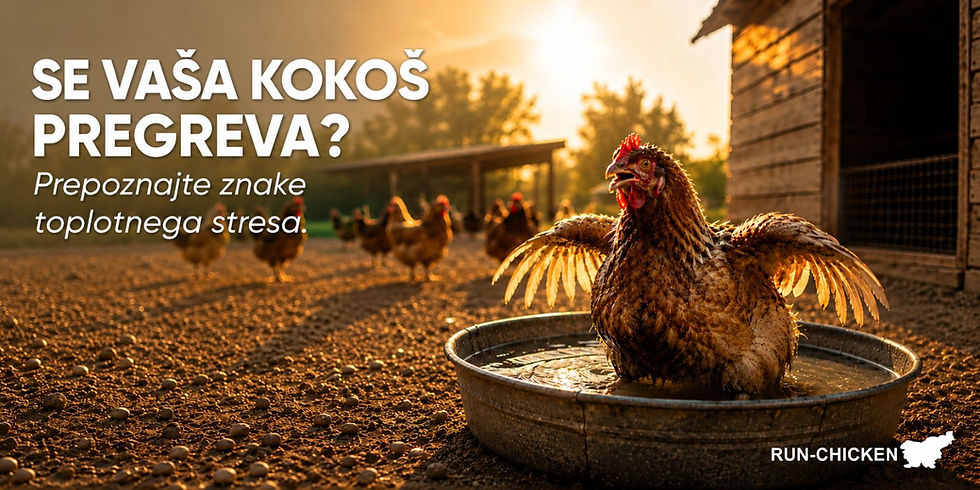 Toplotni stres pri kokoših: opozorilni znaki, preventiva in kako ukrepati takoj