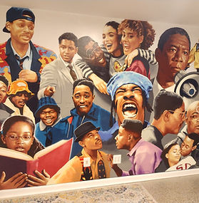 Angled view of 'African American Academia' - Private mural in Hollywood Maryland