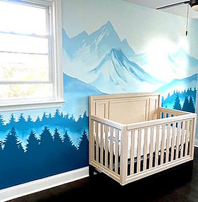 Baby Room Mountain Mural - Private project in Philadelphia, PA