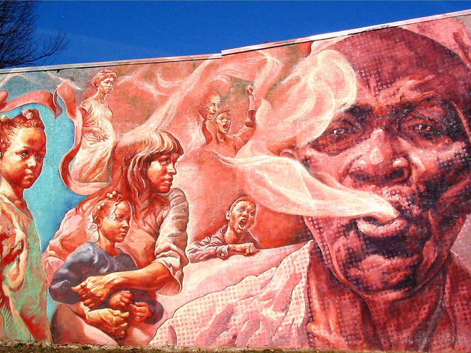 In Living Memory: Those of Us Alive - Public mural in North Philadelphia