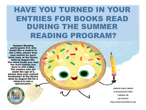 It's time to turn in your child's entries for books read for a chance to win a bike (K-5) or a special prize.