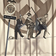 Hitler, Göring e Goebbels ritratti da funamboli.