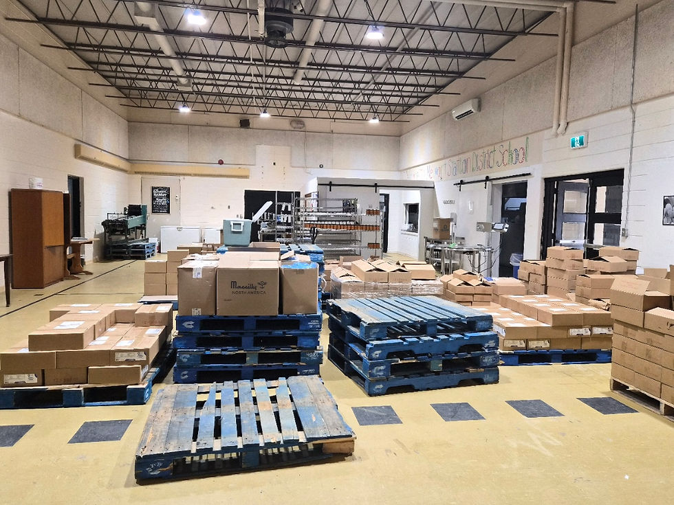 interior of the Station Food Hub Company's warehouse