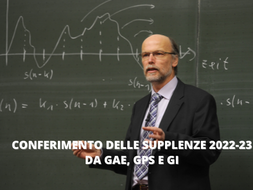CONFERIMENTO DELLE SUPPLENZE 2022-23 DA GAE, GPS E GI