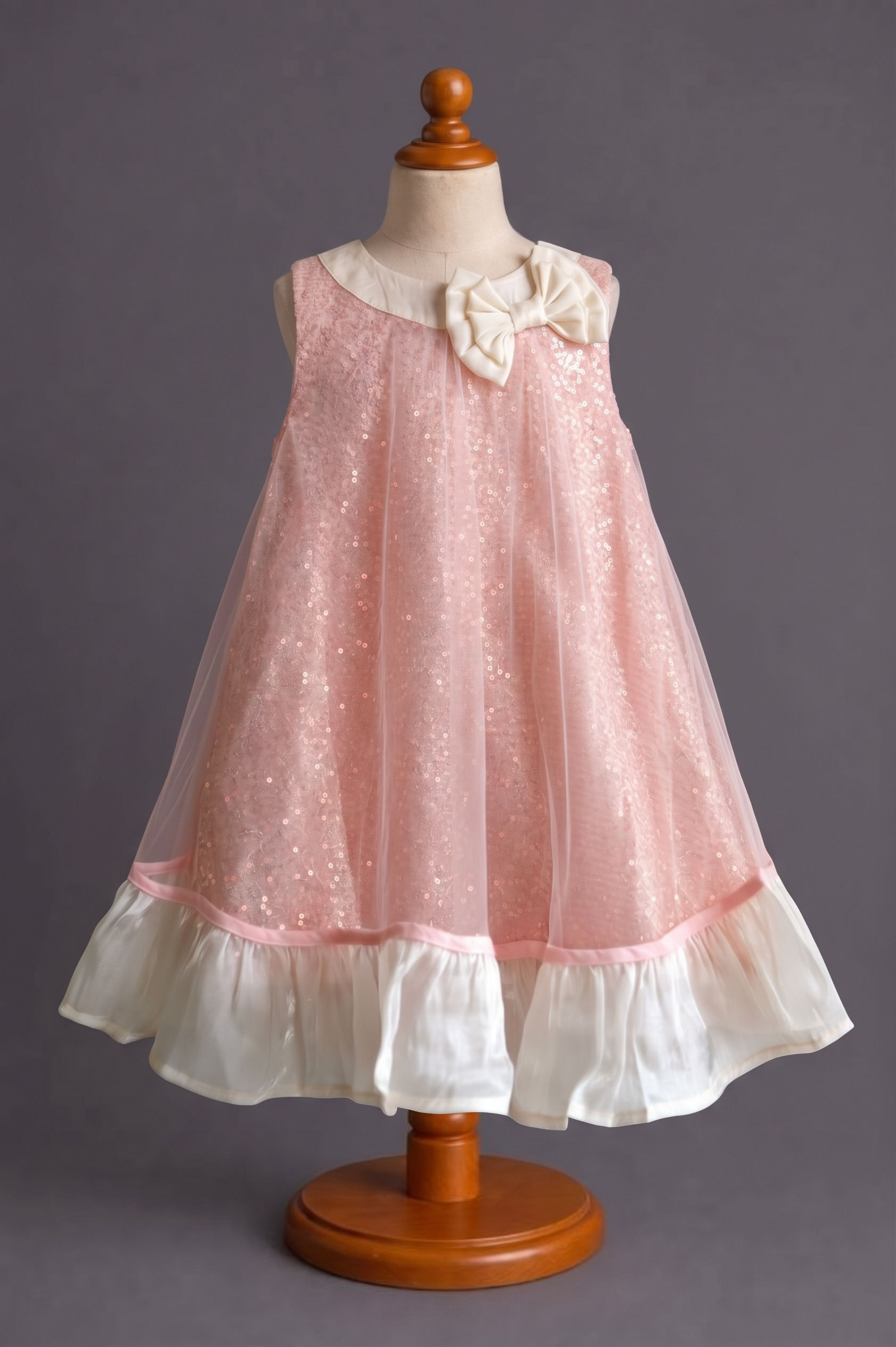 The Rosy Shimmer Bow Dress
