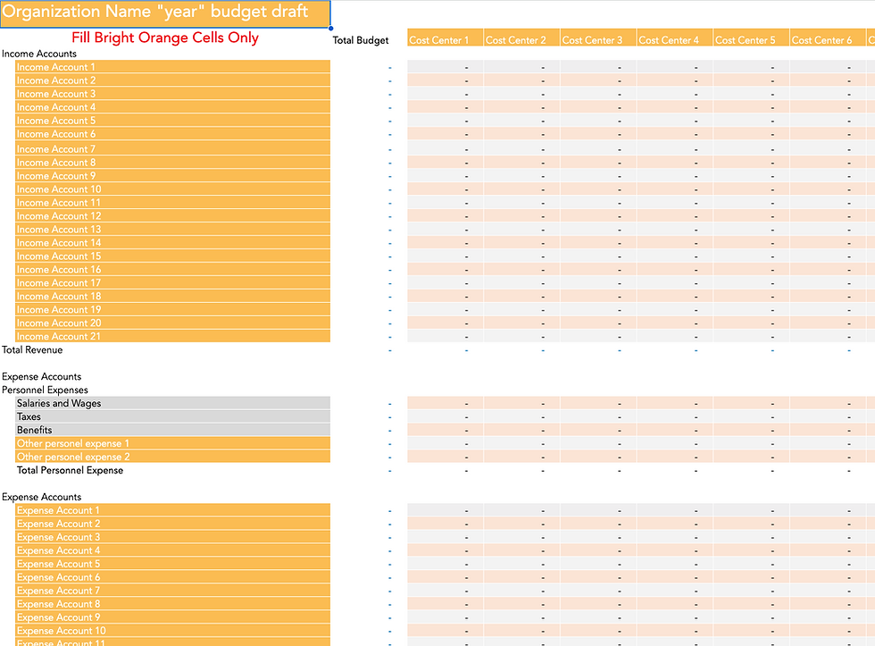 Nonprofit Budget Template