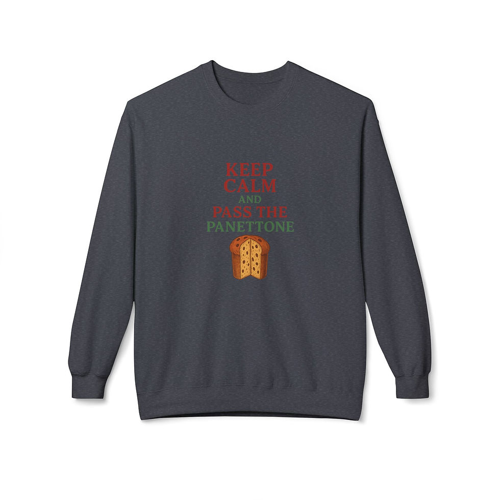 Thumbnail: Keep calm and pass the panettone Fleece Crewneck Sweatshirt