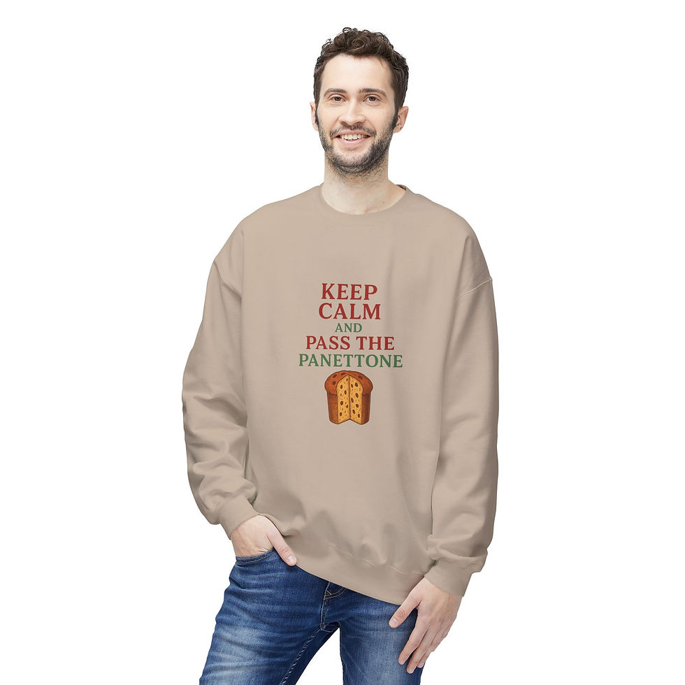 Thumbnail: Keep calm and pass the panettone Fleece Crewneck Sweatshirt