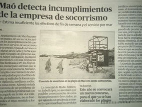 Actualidad Menorca - Ayuntamiento de Maó sobre el servicio de Socorrismo 2016