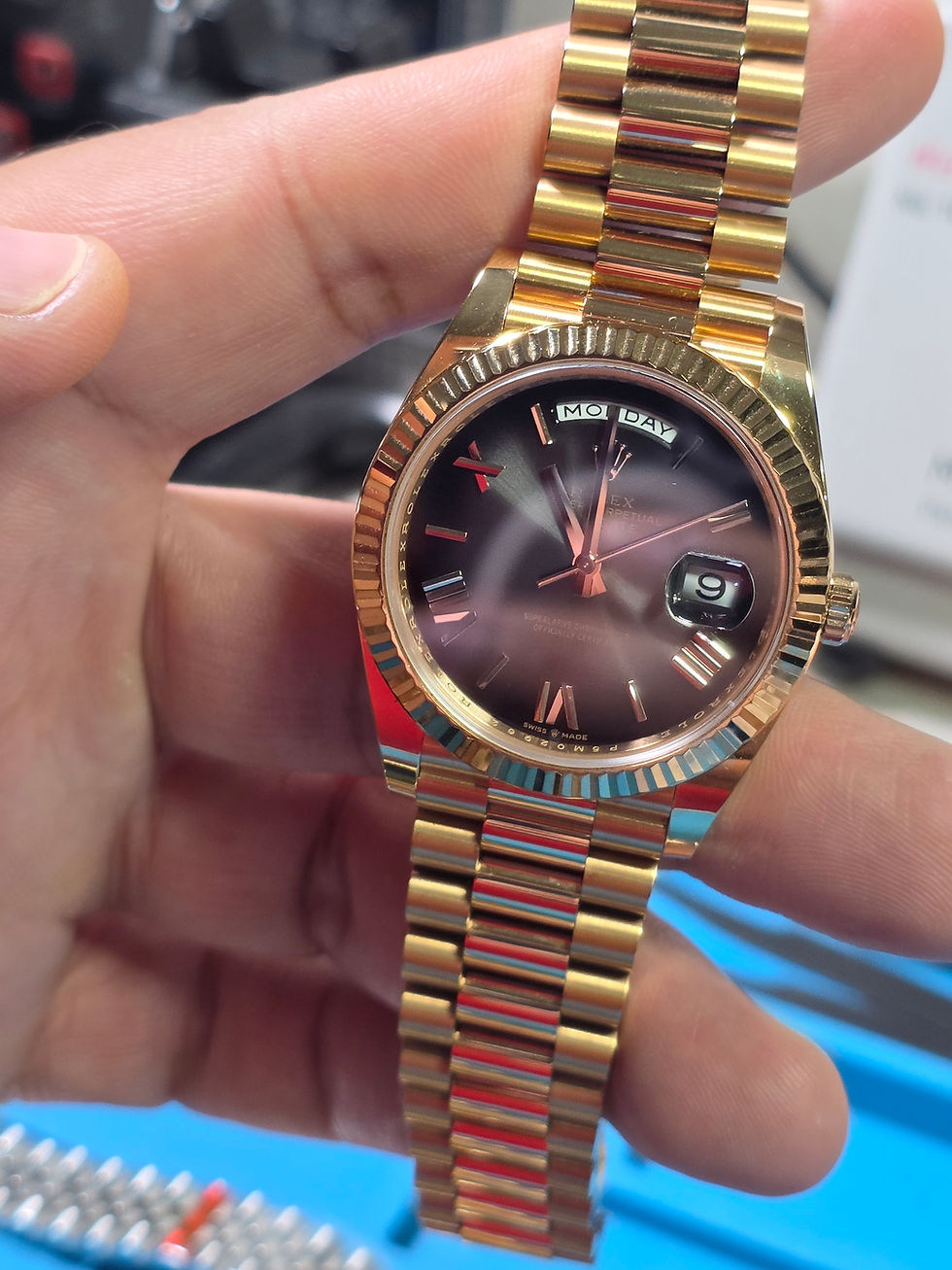 Thumbnail: Day Date Ombre Smoke Rose Gold 40 DD 3285 THB V3 Display Piece