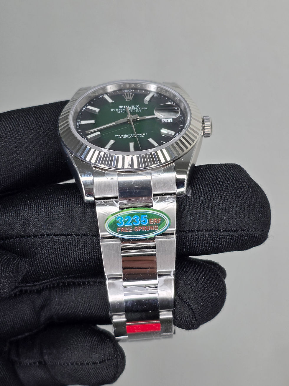 Thumbnail: Date Just 41 Oyster Ombre Green ERF 3235 Free Sprung 