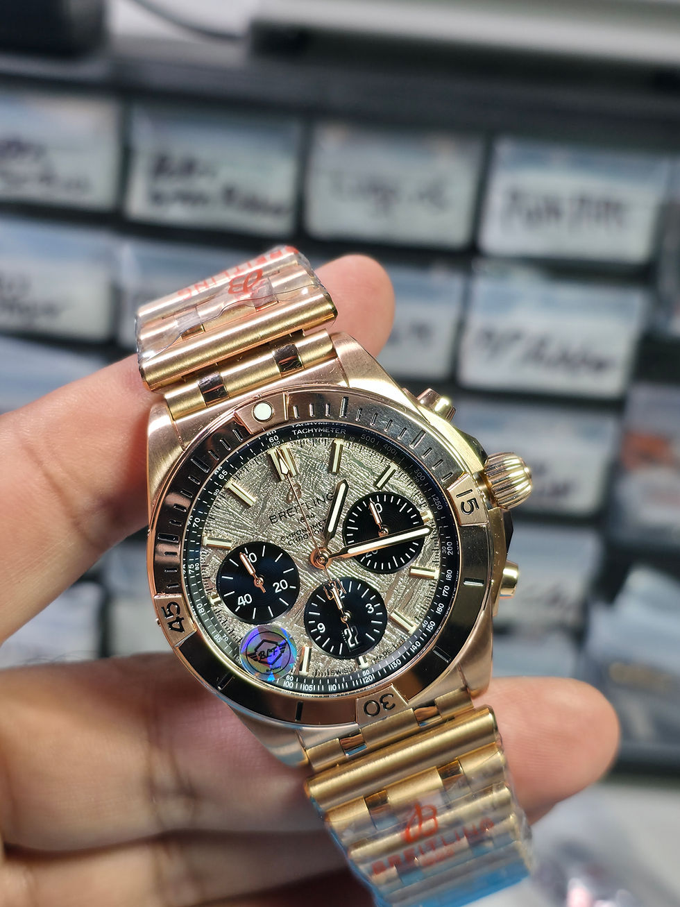 Thumbnail: Chronomat 42 Rose Gold Meteriote Dial BLS