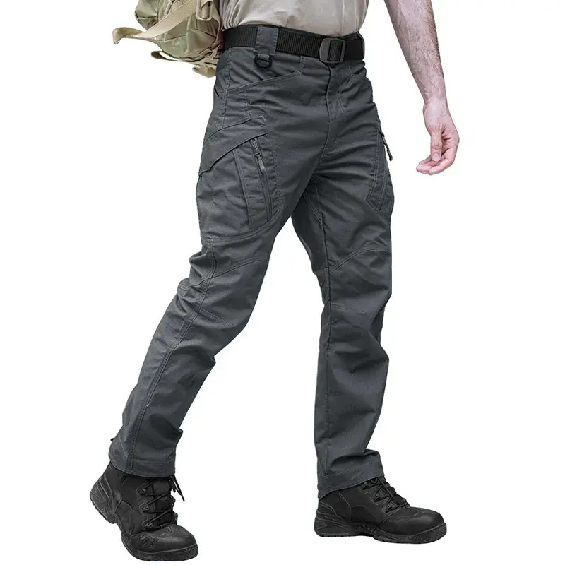 Miniatura: Men's Lightweight Polyester Cotton Cargo Pants with Zipper Pockets
