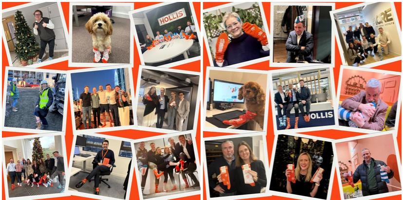 A selection of the HoHoHollis posts on social media. Each post ensured £10 was donated to charity.